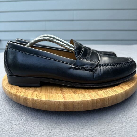 Cole Haan Nike Air Penny Loafers Black Leather Slip-On Mens Size 10.5M Old Money - Picture 1 of 10